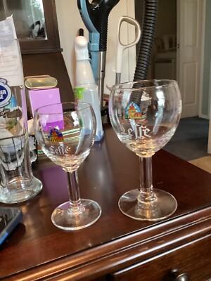 Set of Two Leffe Beer Glasses 15 and 25 cl