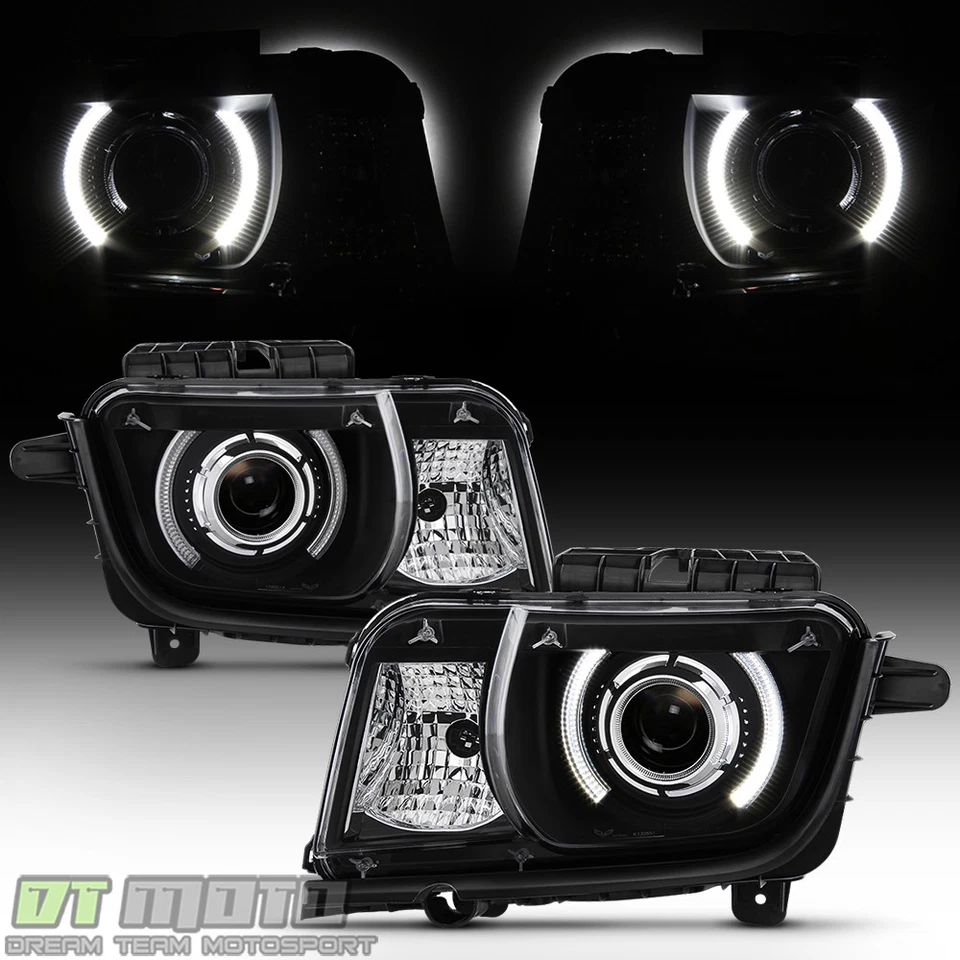 Juego de faros proyectores LED halógenos negros para Chevy Camaro 2010-2013 Foto 2 de 4
