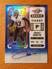 2022 Contenders Optic Blue Prizm #145 Arnold Ebiketie Falcons Auto #'d 13/75