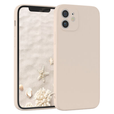 Für Apple iPhone 12 Handyhülle Silikon Back Cover Schutz Soft Case Handy Beige