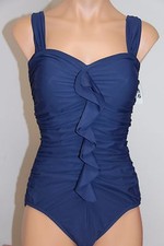 NWT INC International Concepts Swimsuit Bikini 1 one pc Sz 8 NVY 2016