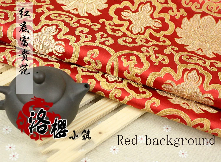 Disfraz Han Chino Jacquard Seda Kimono Brocado Tela Flores Ricas Estilo Grueso Foto 4 de 4