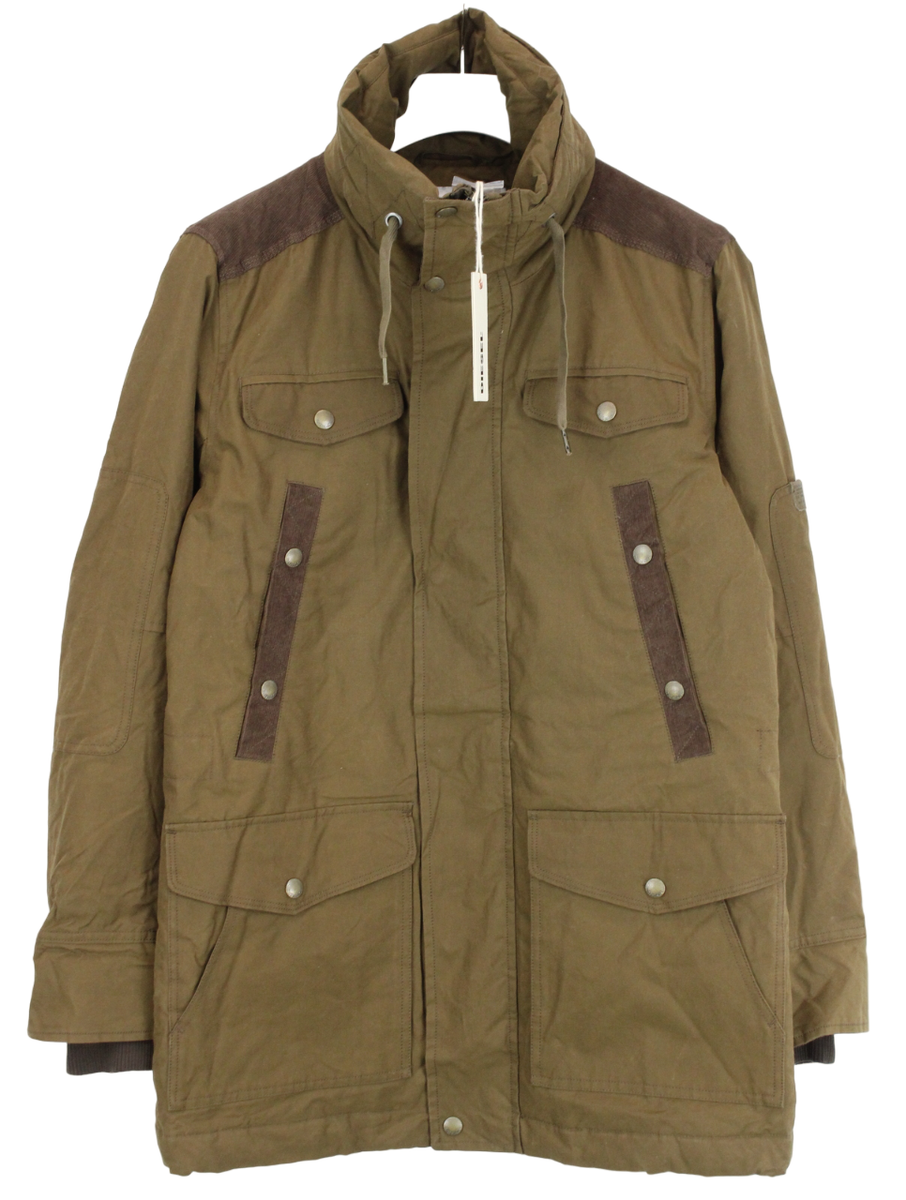 Diesel Weldon Jacket Men Large Hidden Hood Padded Full Zip With