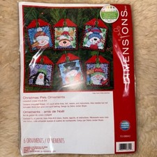 NOS Dimensions Christmas Pals Ornaments Counted Cross Stitch Kit 70-08842