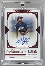 CJ Abrams 2022 Panini Flawless #USA-CA Ruby USA Gems Signatures RC Auto /20