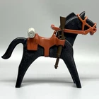 Playmobil US War Calvary Black Horse Saddle Reigns Bedroll Rifle Western Vintage