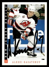 1993 Score Hockey #61 Alexei Kasatonov Signed Autograph (no COA)