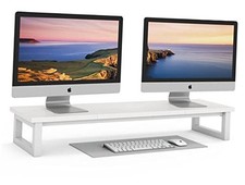 Dual Monitor Stand Riser, 39Inch Large Monitor Stands for 2 Monitors, White