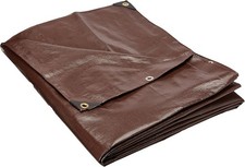4 ft  20 ft Heavy-Duty 8 oz Brown Tarpaulin - 16 mil Thickness