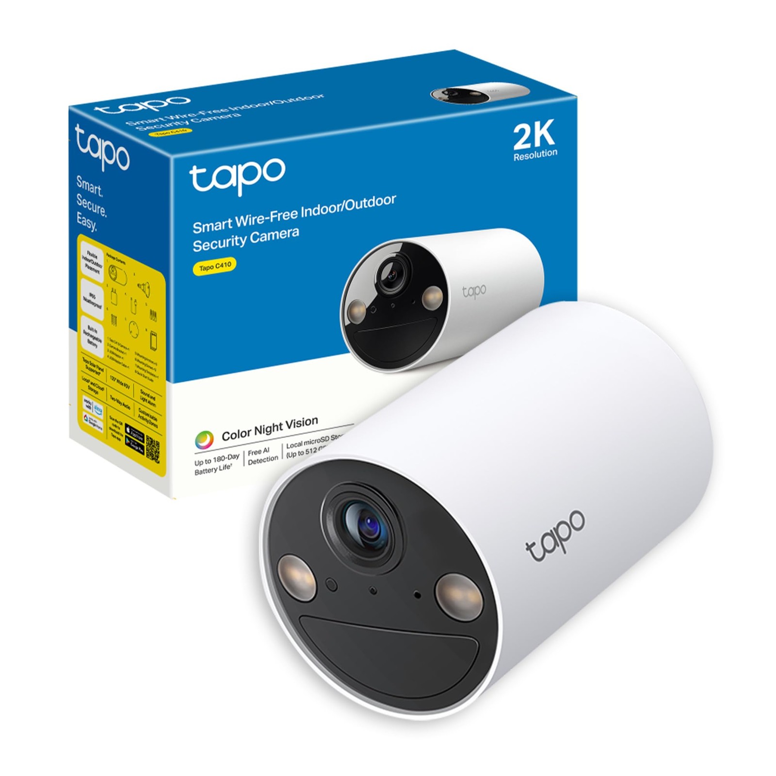 Tapo C410 Batteria 2K: Telecamera IP65 da Esterno Alta Definizione