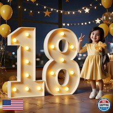 Imprsv Marquee Numbers 3FT Large Light Up Numbers 18 Birthday Decorations Y8