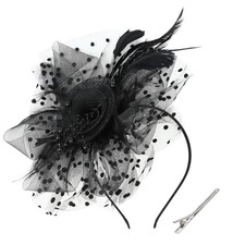Fascinators Hats for Women, Tea Party Hat Derby Hats Headband Black