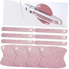 10 Pieces Bling Car Accessories for Women Bling Car Door Handle Protector Pink