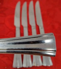 5X DK Reed  Barton Brookshire Stainless Solid Handle Steak Dinner Knives