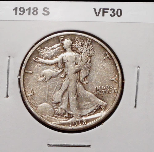 1918-S  Walking Liberty Half Dollar - Choice VG Condition