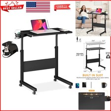 Versatile Black Laptop Stand   Adjustable Height for Sitting or Standing Comfort