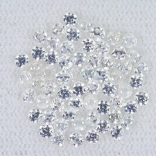 Round Diamond Cut Natural White Sapphire Ceylon Lot 62pcs 3.05ct 2mm Gemstone