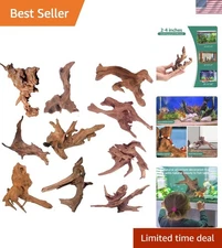 Sturdy Natural Mopani Driftwood for Fish Tanks & Reptiles - 10 Pieces (2-5 Inch)