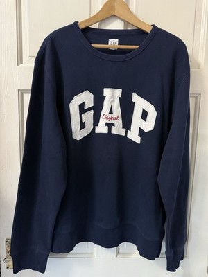 Gap Herren klassisches marineblaues Logo Spellout Rundhals Sweatshirt Pullover - Größe XL