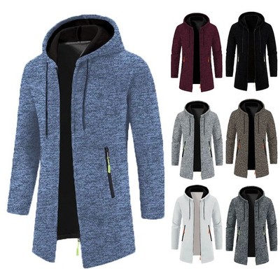 Herren Warme Mantel Fleecejacken Coat Jacke Winterjacke Langer Mantel DE