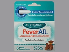 FeverAll Acetaminophen Suppositories Jr. Strength 6 EA