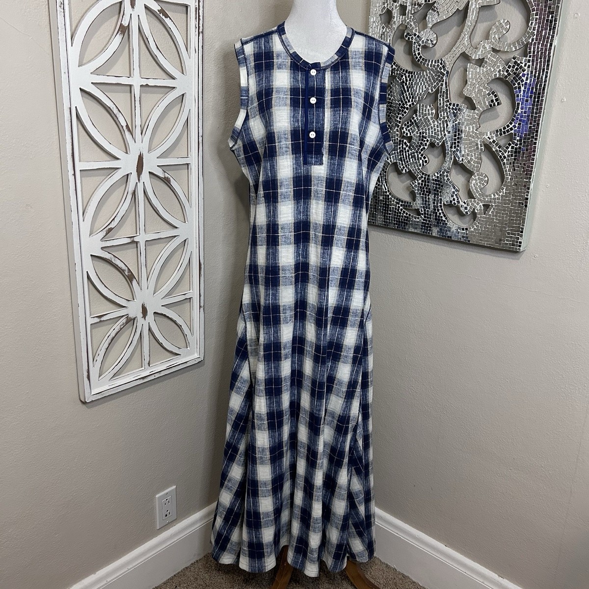 blue buffalo plaid dress BLUEY BUFFALO CHECK DRESS LARGE
