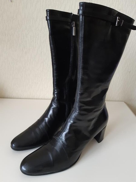 Women Carvela Boots Black Leather 37.5