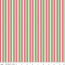 Fat Quarter Riley Blake Basics 1/8" Stripe Christmas Quilt Cotton