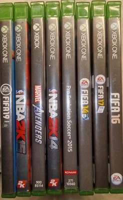 8x Xbox One Spiele Paket   Marvel Avengers, FIFA 14-19, NBA 2K15 & PES