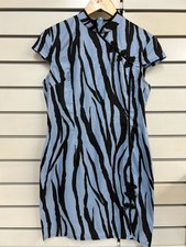 PRETTY LITTLE THING BLUE AND BLACK CHINESE INSPIRED DRESS SIZE 12