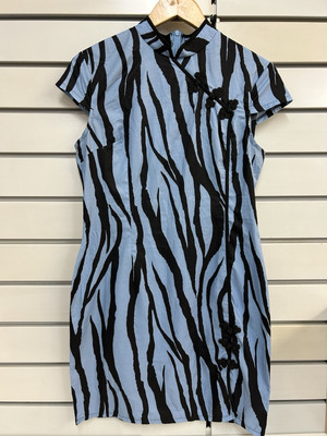 PRETTY LITTLE THING BLUE AND BLACK CHINESE INSPIRED DRESS SIZE 12 | eBay UK