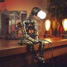 Table Lamp, Creative Robot Style Table Lamp Retro Industrial bronze color C