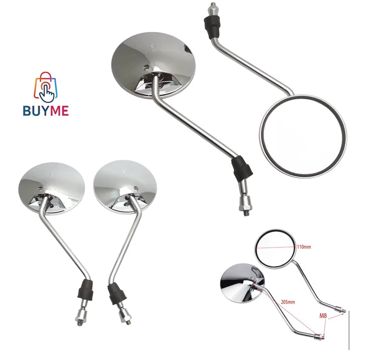 SPECCHIETTO SPECCHIO SINISTRO SX - DESTRO DX PIEGHEVOLE A FASCETTA PER Piaggio Ciao Si Bravo Boxer - Foto 3