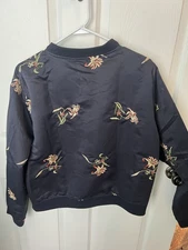 Vtg 70s 80s 100% woman’s  Bomber Jacket L Dragon Embroidery China RARE!