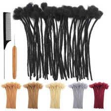 MYCNIMY 16 Inch 0.6cm Thickness Loc Extensions Human Hair 10 Strands Dreadlock