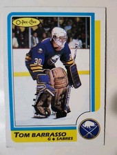 1986 87 OPC Hockey Card 91 Tom Barrasso Buffalo Sabres