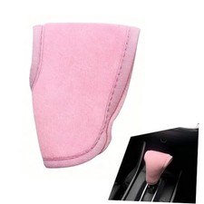 Car Gear Shifter Knob Cover, Breathable Anti-Slip Flannel Gear Lever 1 PC Pink
