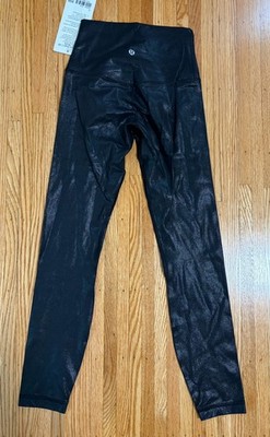 Lululemon Align High-Rise Pant 25'' *Shine, Radiate Foil Print Black, Size 2, NWT