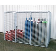 Gasflaschencontainer / feuerverzinkt / Lagerkapazit&auml;t, T&uuml;re und Dach w&auml;hlbar