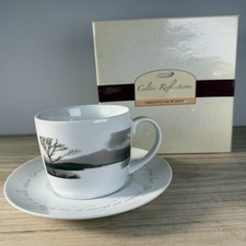 John Hinde Cappuccino Cup & Saucer Celtic Reflections Ireland Spellout Boxed See