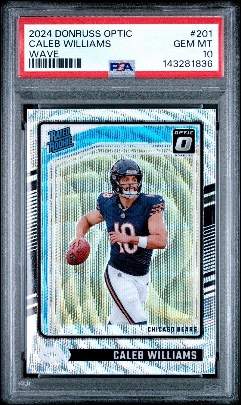 2024 Panini Donruss Optic #201 Caleb Williams Wave PSA 10 #/300 Rookie