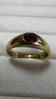 Vintage Russian Soviet 875 Sterling Silver Ring with Ruby, Women's Jewelry, 7.5