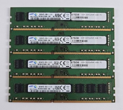 4x8GB 32GB KIT SAMSUNG DDR3 RAM 1600MHz PC3-12800U DIMM 240-pol. CL11 1,5V 2Rx8