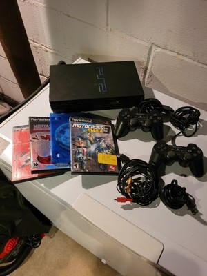 Sony PlayStation 2 PS2 Fat Console SCPH-30001 Cords Controllers Games
