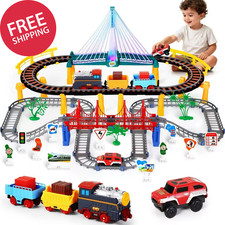 Electric Train Set for Kids DIY Track Learning Toy Christmas Birthday Gift