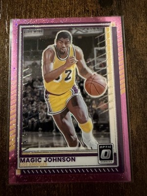 2025-26 Panini Donruss Basketball Magic Johnson #141 Pink Glitter /275 Lakers
