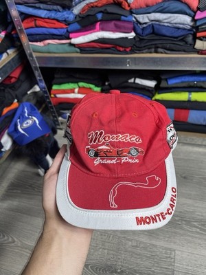 Monaco Grand Prix Boy's Strapback Hat Red White 50 Junior World Champion Logo