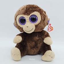 Ty Coconut The Monkey 9 inch 23cm Ty Beanie Boo Medium MWMT Purple Eyes
