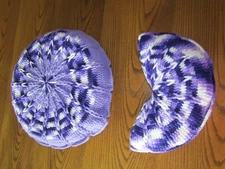 2 Decorative Pillows Hand Crochet Covers 1 Round 1 Crescent Shape
