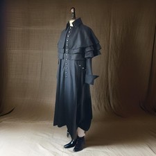 Men's Black Wool 18th And 19th Century Triple Cape